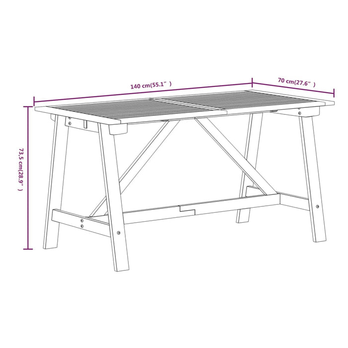 Set mobilier de grădină, 5 piese, lemn masiv de acacia WALTI