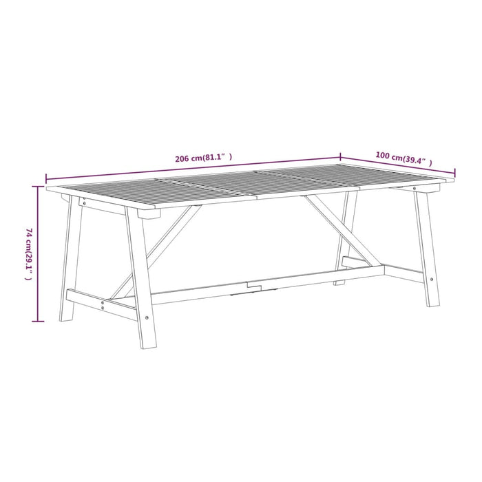 Set mobilier de grădină, 7 piese, lemn masiv de acacia WALTI