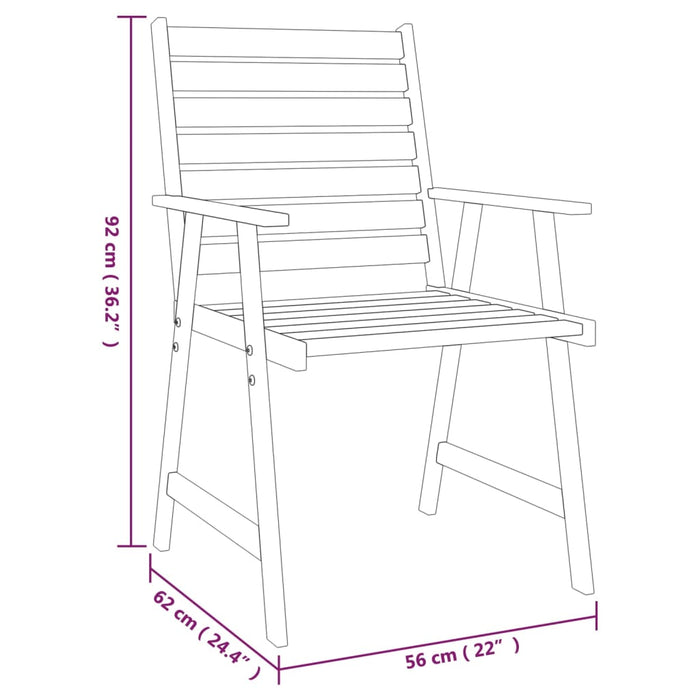 Set mobilier grădină, 5 piese, lemn masiv de acacia WALTI