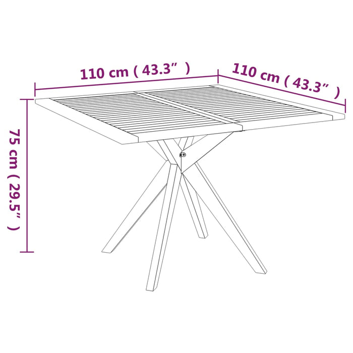 Set mobilier de grădină, 5 piese, lemn masiv de acacia WALTI