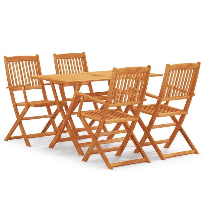 Set mobilier de exterior pliabil, 5 piese, lemn masiv eucalipt WALTI