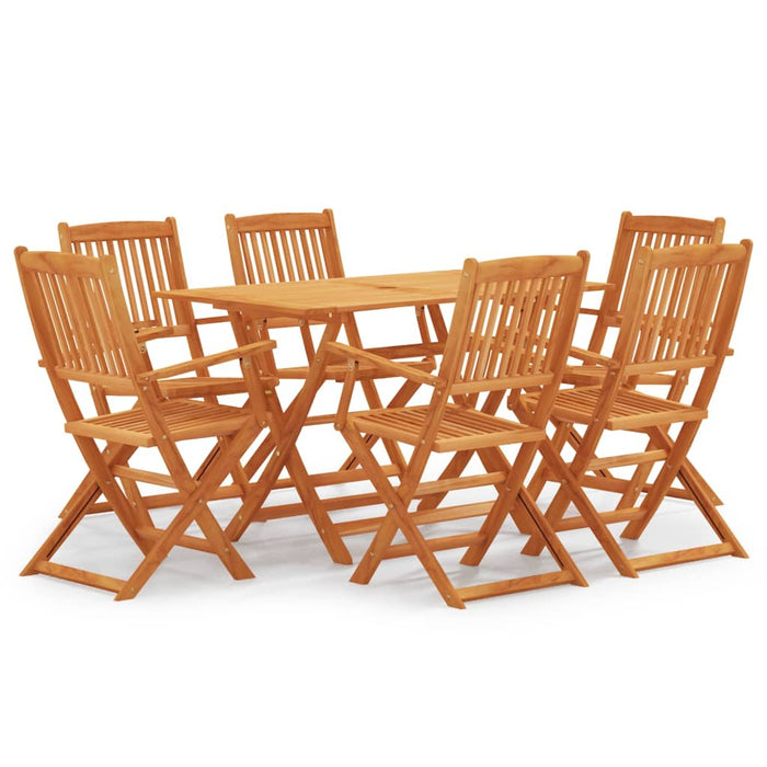 Set mobilier de exterior pliabil, 7 piese, lemn masiv eucalipt WALTI