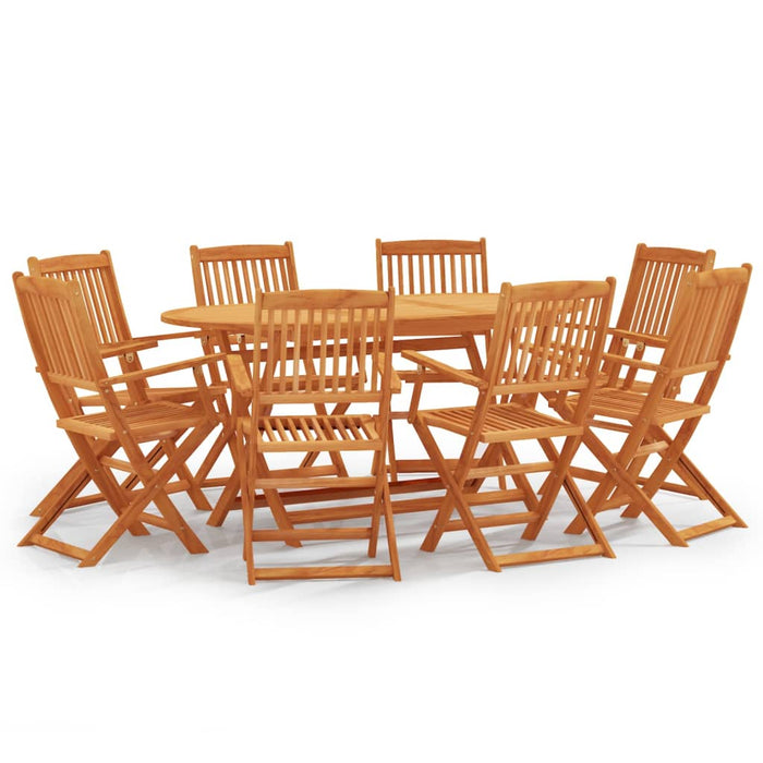 Set mobilier de exterior pliabil, 9 piese, lemn masiv eucalipt WALTI