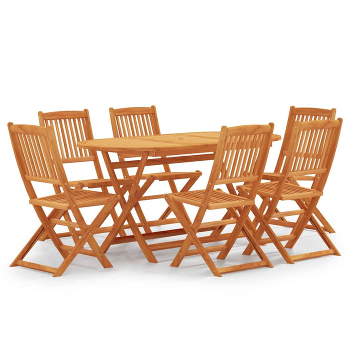 Set mobilier de exterior pliabil, 7 piese, lemn masiv eucalipt WALTI