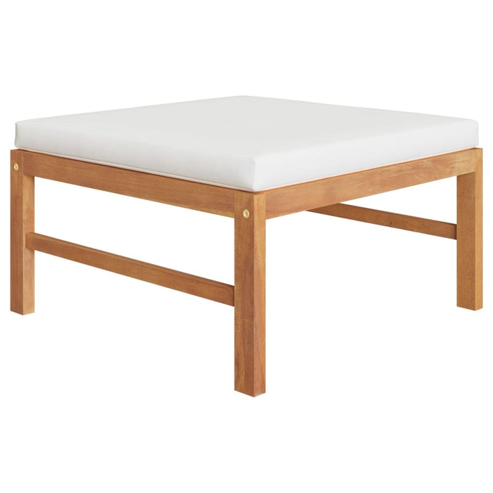 Set mobilier grădină cu perne crem, 4 piese, lemn masiv de tec WALTI