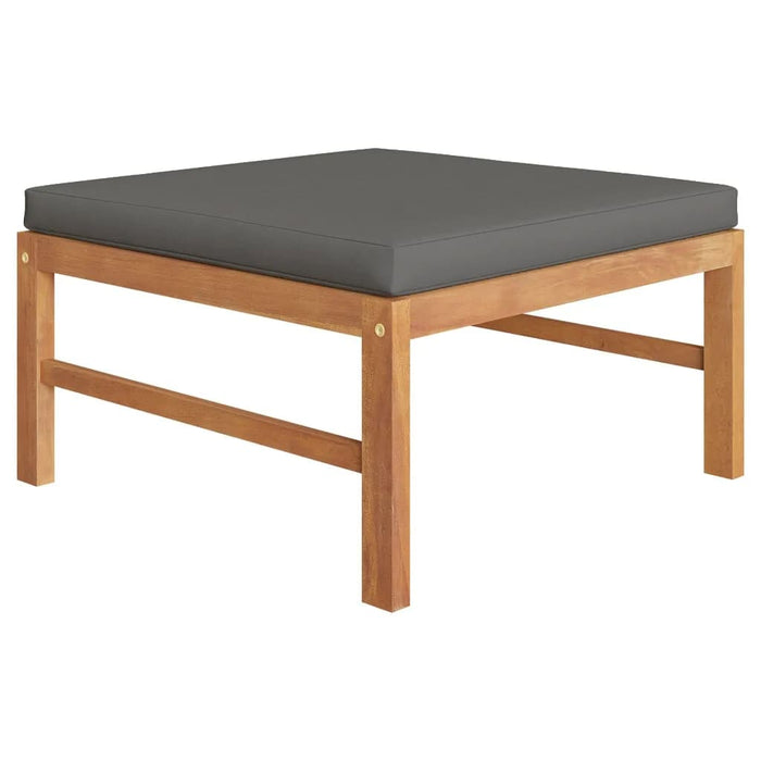 Set mobilier grădină cu perne gri, 4 piese, lemn masiv de tec WALTI