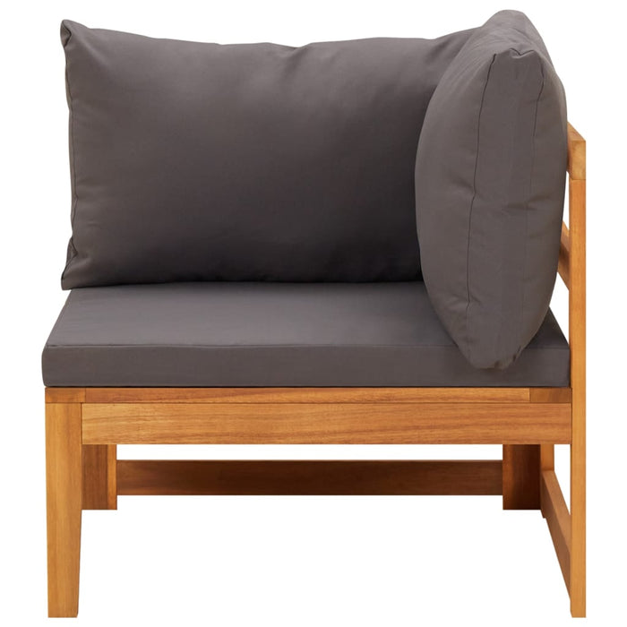 Set mobilier grădină cu perne gri închis, 4 piese, lemn acacia - WALTI WALTI