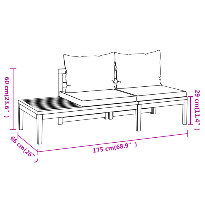 Set mobilier grădină cu perne gri închis, 4 piese, lemn acacia - WALTI WALTI
