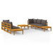 Set mobilier grădină perne gri închis, 5 piese, lemn acacia - WALTI WALTI