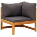 Set mobilier grădină perne gri închis, 5 piese, lemn acacia - WALTI WALTI
