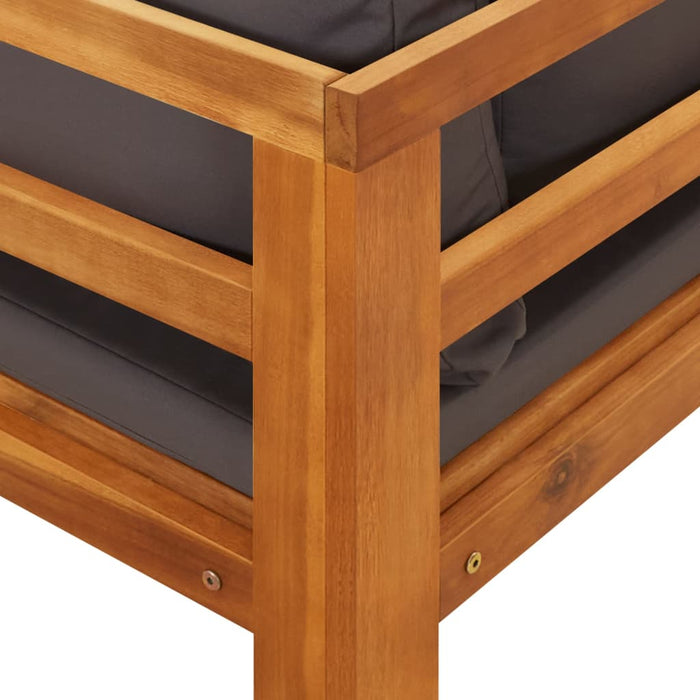 Set mobilier grădină perne gri închis, 5 piese, lemn acacia - WALTI WALTI