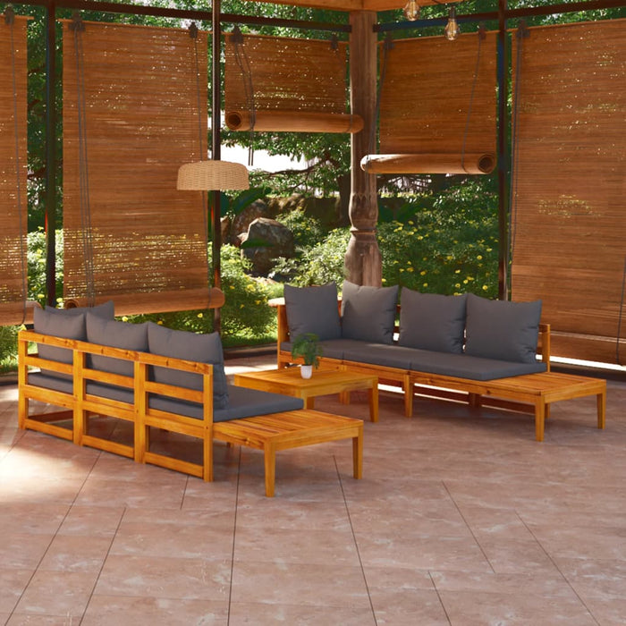 Set mobilier grădină perne gri închis, 5 piese, lemn acacia - WALTI WALTI