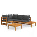 Set mobilier grădină cu perne gri închis, 4 piese, lemn acacia - WALTI WALTI