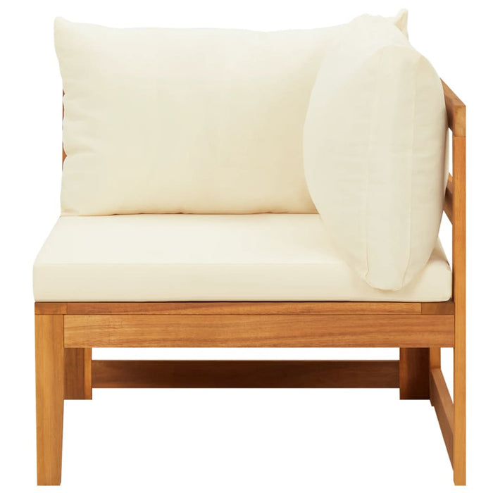 Set mobilier grădină perne alb/crem, 3 piese, lemn masiv acacia - WALTI WALTI