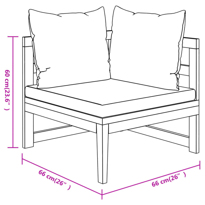 Set mobilier grădină perne alb/crem, 3 piese, lemn masiv acacia - WALTI WALTI