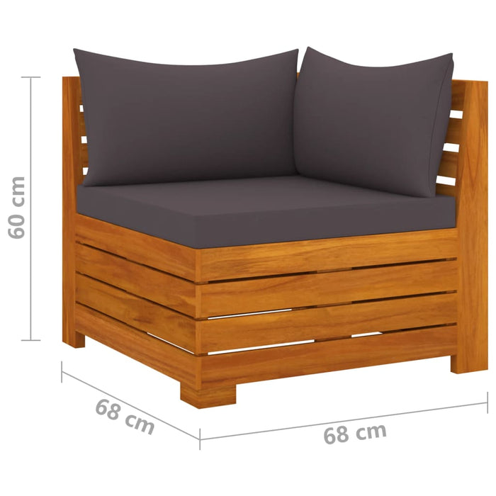 Set mobilier de grădină cu perne, 4 piese, lemn masiv de acacia WALTI