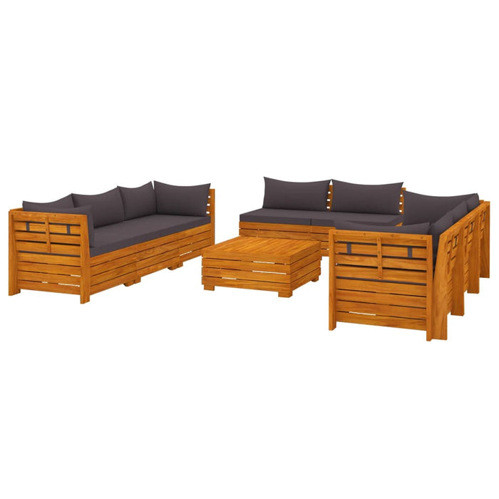 Set mobilier grădină cu perne, 9 piese, lemn masiv de acacia WALTI