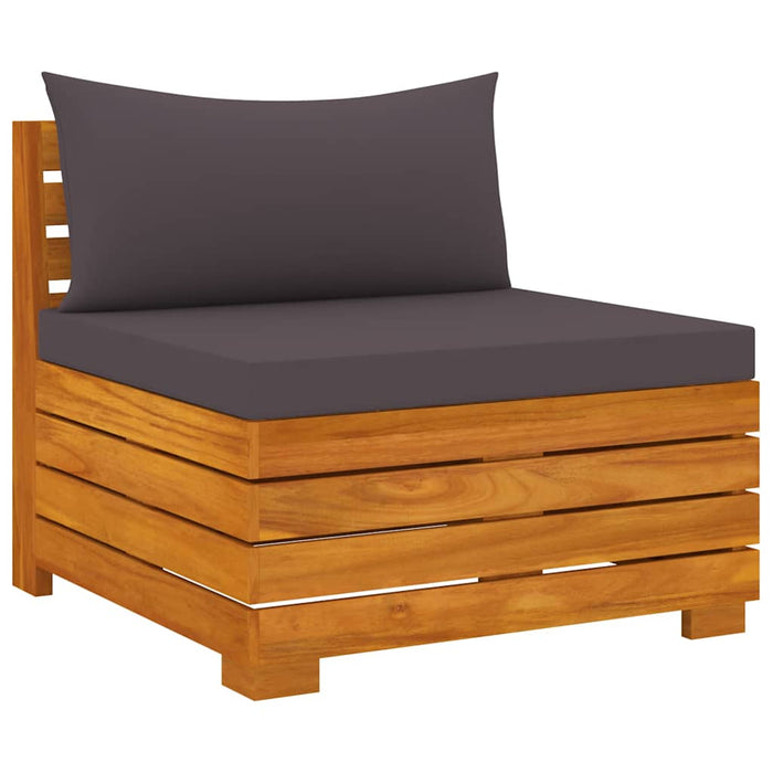 Set mobilier de grădină cu perne, 3 piese, lemn masiv acacia WALTI