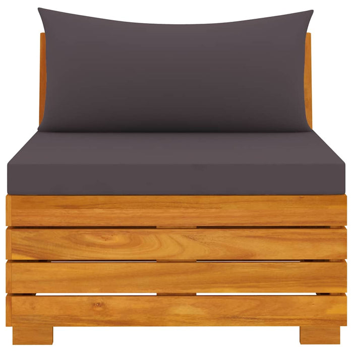 Set mobilier de grădină cu perne, 3 piese, lemn masiv acacia WALTI