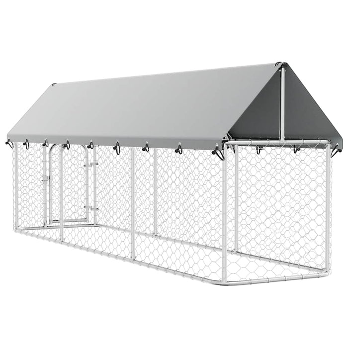 Padoc pentru câini de exterior, cu acoperiș, 400x100x150 cm - WALTI WALTI