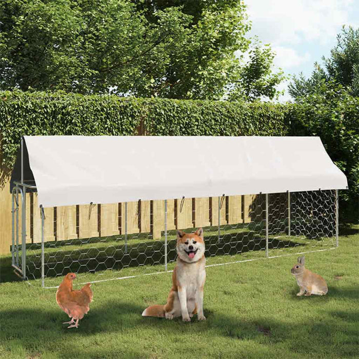 Padoc pentru câini de exterior, cu acoperiș, 400x100x150 cm - WALTI WALTI