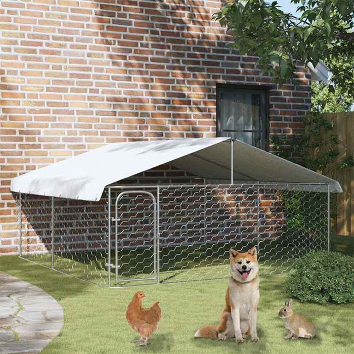 Padoc pentru câini de exterior, cu acoperiș, 300x300x150 cm - WALTI WALTI