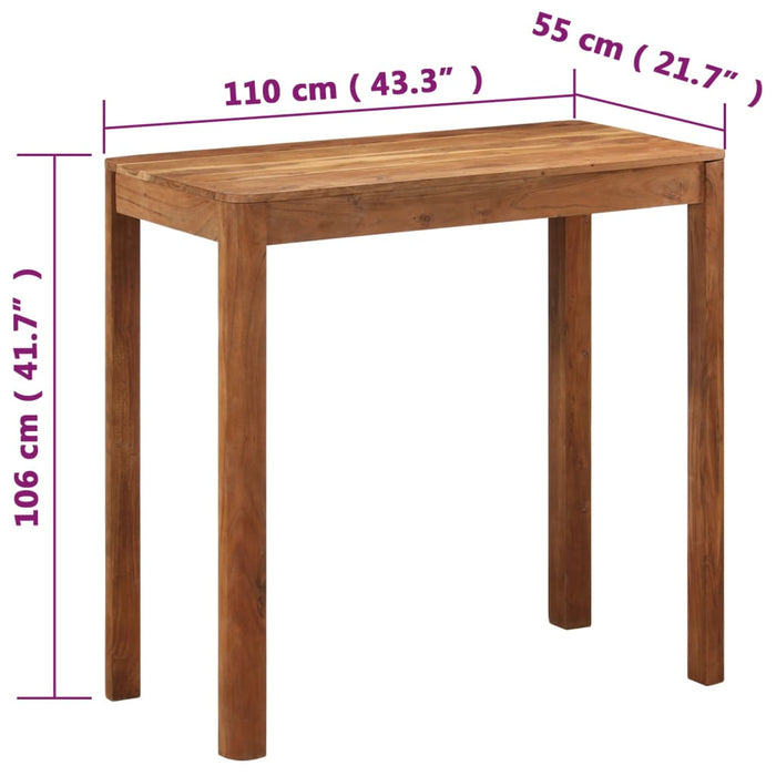 Masă bar, 110x55x106 cm, lemn masiv acacia cu finisaj tip miere - WALTI WALTI