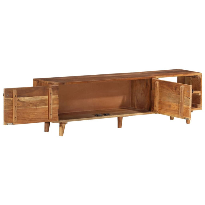 Comodă TV, lemn masiv acacia cu finisaj tip miere, 140x30x40 cm WALTI