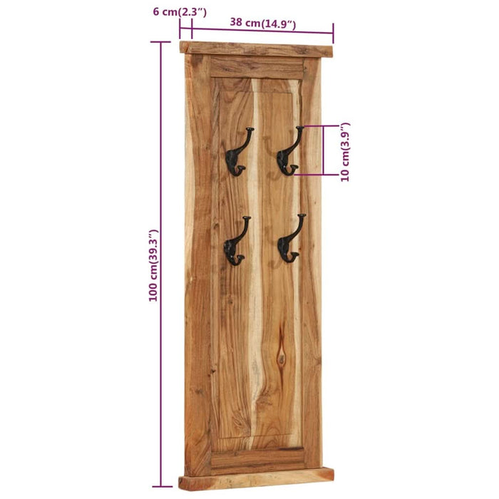 Cuiere de haine, 2 buc., 38x100 cm, lemn masiv de acacia - WALTI WALTI