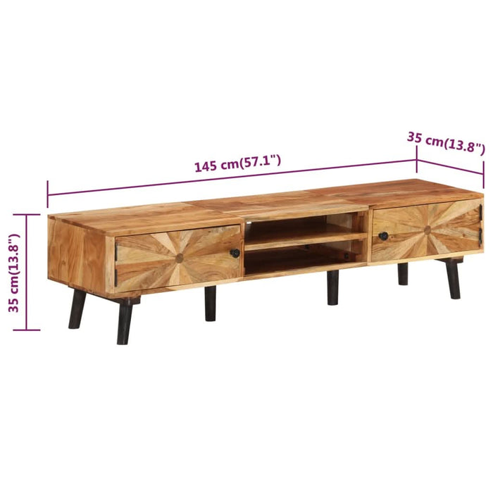 Comodă TV, 145x35x35 cm, lemn masiv de acacia - WALTI WALTI