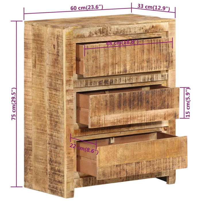 Dulap cu sertar, 60x33x75 cm, lemn masiv de mango WALTI