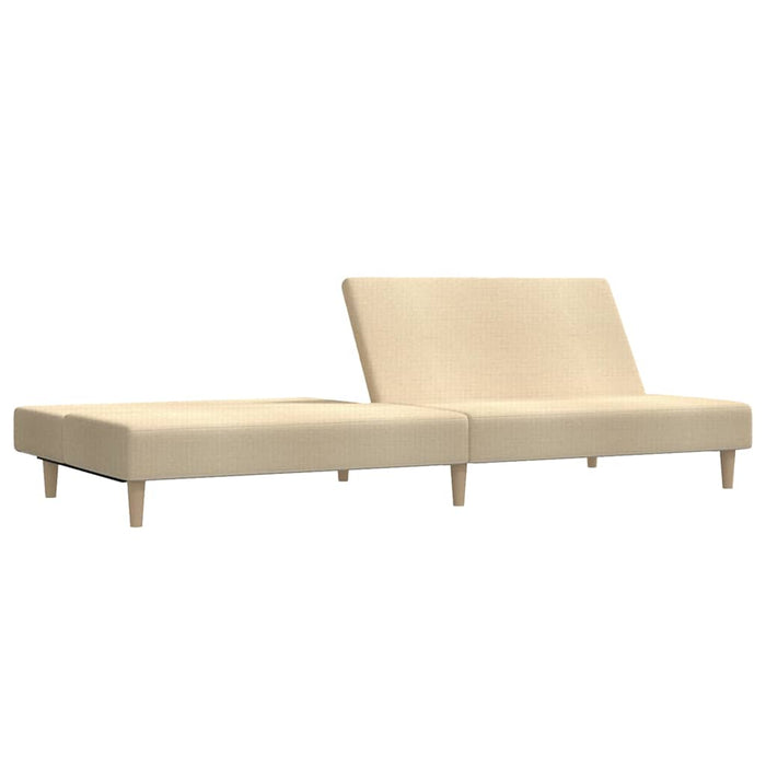 Canapea extensibilă cu 2 locuri și taburet, crem, textil WALTI