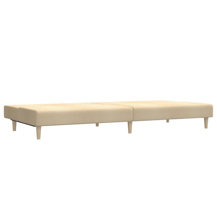Canapea extensibilă cu 2 locuri și taburet, crem, textil WALTI