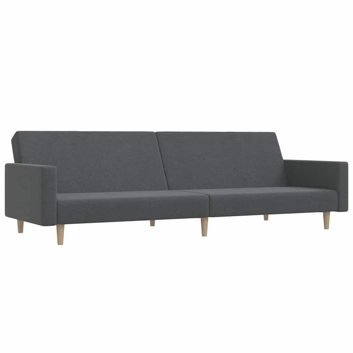 Canapea extensibilă cu taburet, 2 locuri, gri deschis, textil WALTI