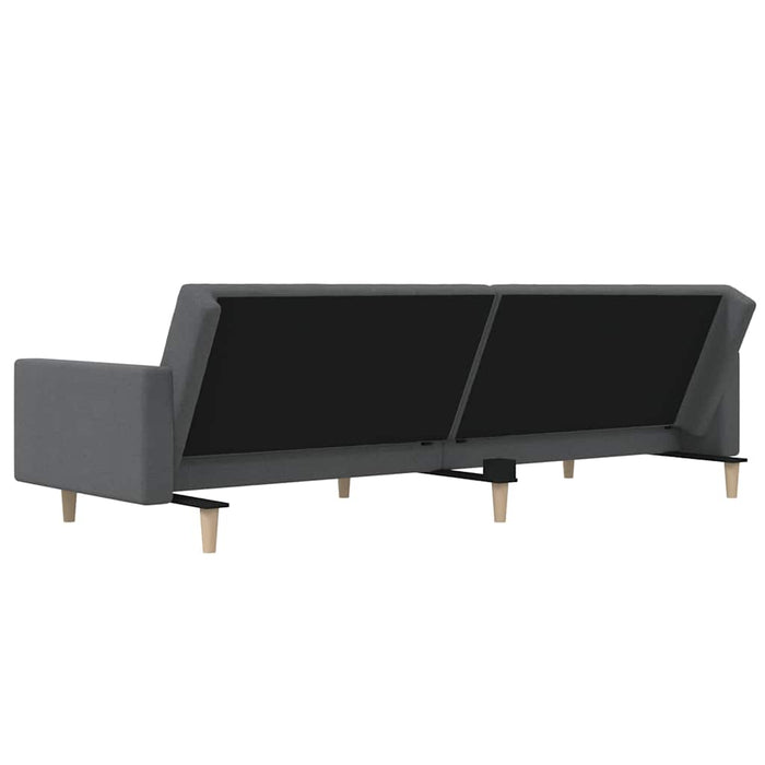 Canapea extensibilă cu taburet, 2 locuri, gri deschis, textil WALTI