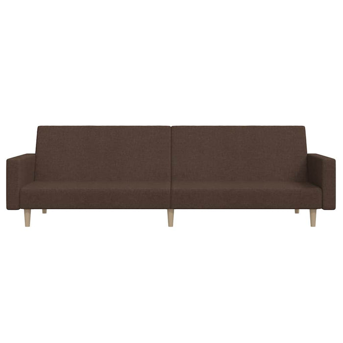 Canapea extensibilă cu taburet, cu 2 locuri, maro, textil WALTI