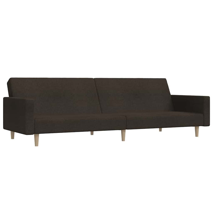 Canapea extensibilă cu taburet, 2 locuri, maro închis, textil WALTI