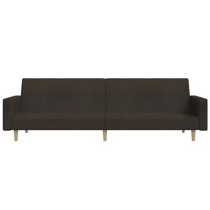 Canapea extensibilă cu taburet, 2 locuri, maro închis, textil WALTI