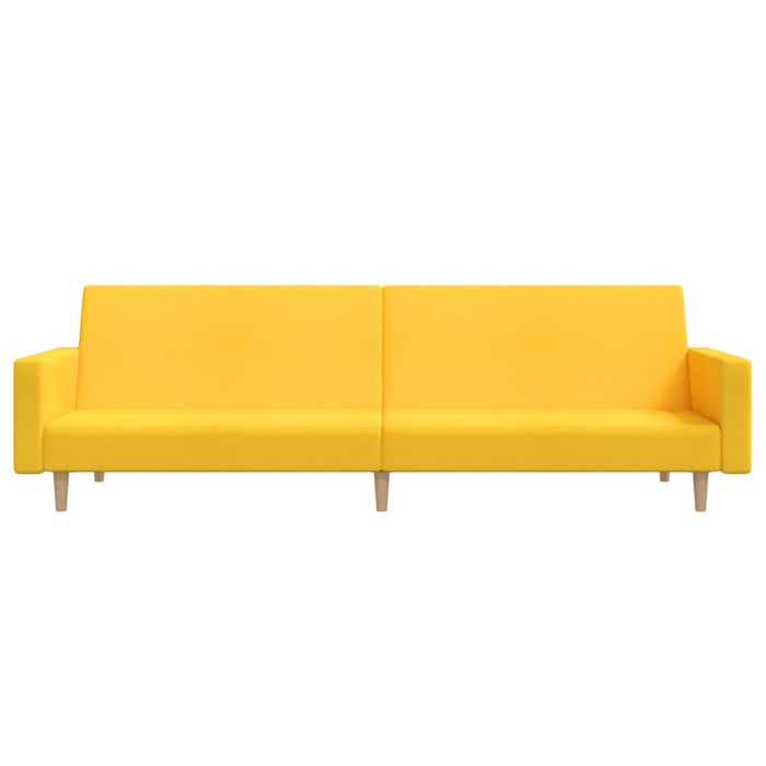 Canapea extensibilă cu taburet, cu 2 locuri, galben, textil WALTI