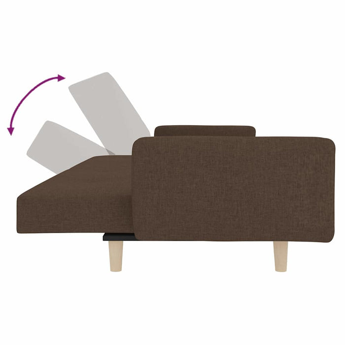 Canapea extensibilă 2 locuri, cu taburet, maro, textil WALTI