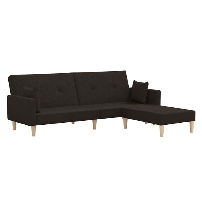 Canapea extensibilă 2 locuri, cu taburet, maro închis, textil WALTI