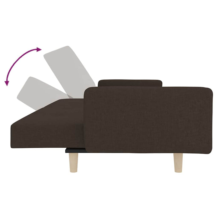 Canapea extensibilă 2 locuri, cu taburet, maro închis, textil WALTI