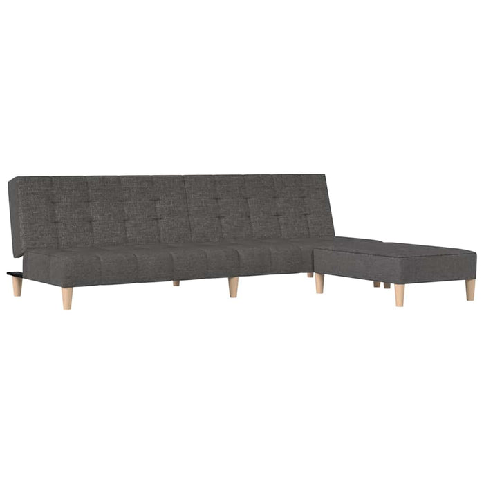 Canapea extensibilă cu taburet, cu 2 locuri, gri închis, textil WALTI