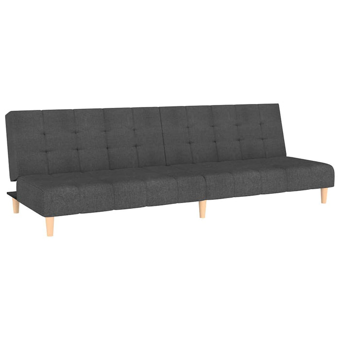 Canapea extensibilă cu taburet, cu 2 locuri, gri închis, textil WALTI
