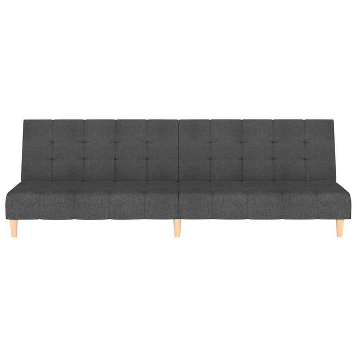 Canapea extensibilă cu taburet, cu 2 locuri, gri închis, textil WALTI