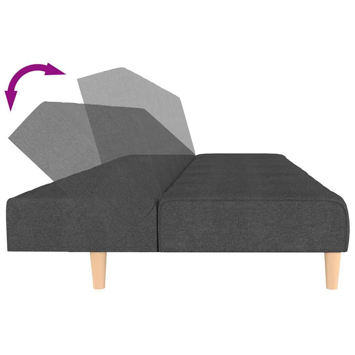 Canapea extensibilă cu taburet, cu 2 locuri, gri închis, textil WALTI