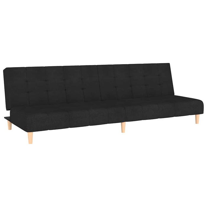 Canapea extensibilă cu taburet, cu 2 locuri, negru, textil WALTI