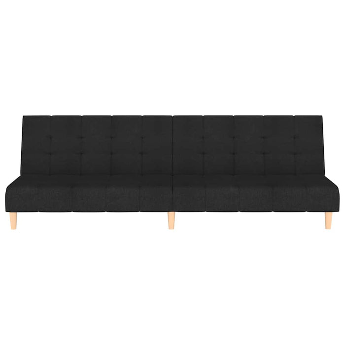 Canapea extensibilă cu taburet, cu 2 locuri, negru, textil WALTI