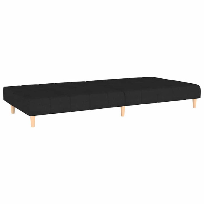 Canapea extensibilă cu taburet, cu 2 locuri, negru, textil WALTI