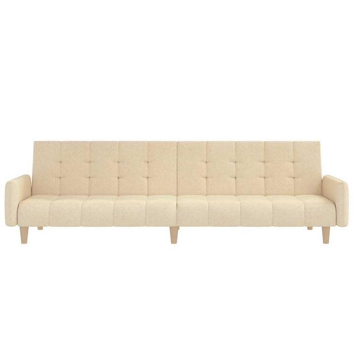 Canapea extensibilă cu taburet, 2 locuri, crem, textil WALTI